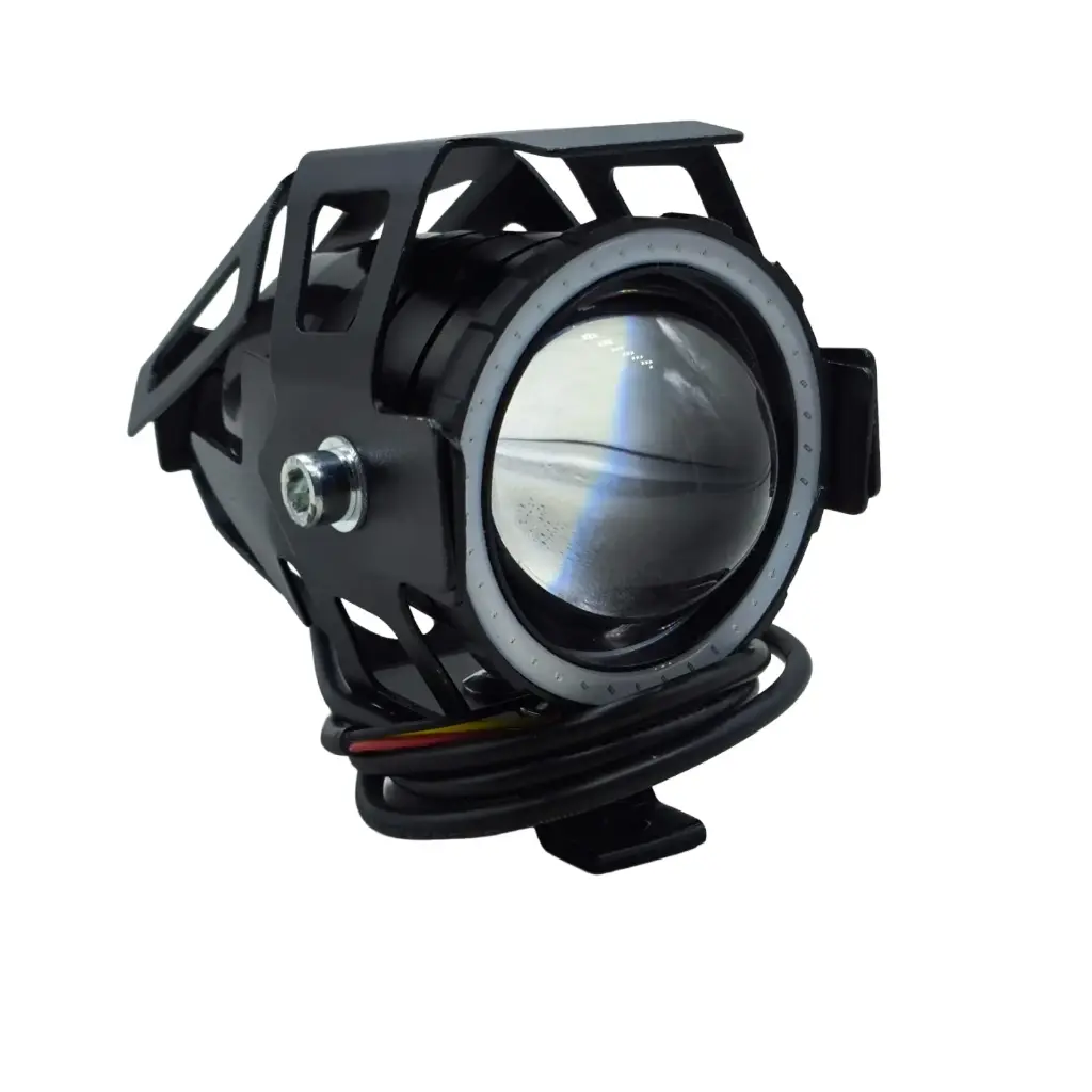 Faro Auxiliar U7 Led Ojo de Angel y Lupa p/ Manubrio