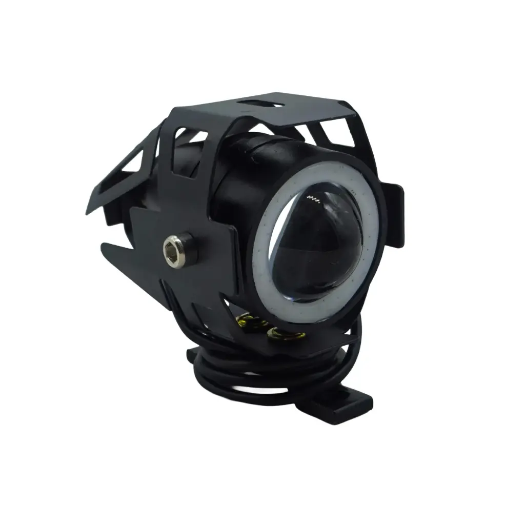 Faro Auxiliar U7 Mini Led Lupa 35mm Con Soporte Azul