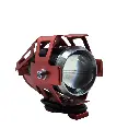 Faro Auxiliar U7 Led Univ Lupa p/ Manubrio Rojo