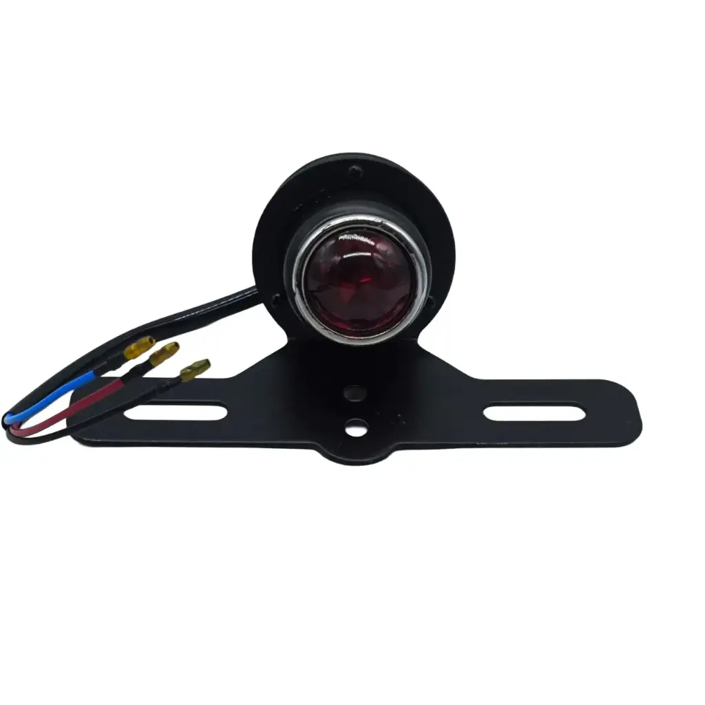 Calavera Stop Luz Freno LED Chopper Redonda Porta Placas