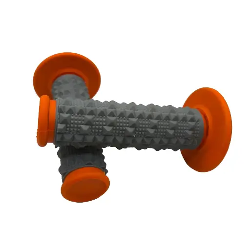 [PU-UN-004] Puños Universales Moto Cross Enduro Gris y Naranja