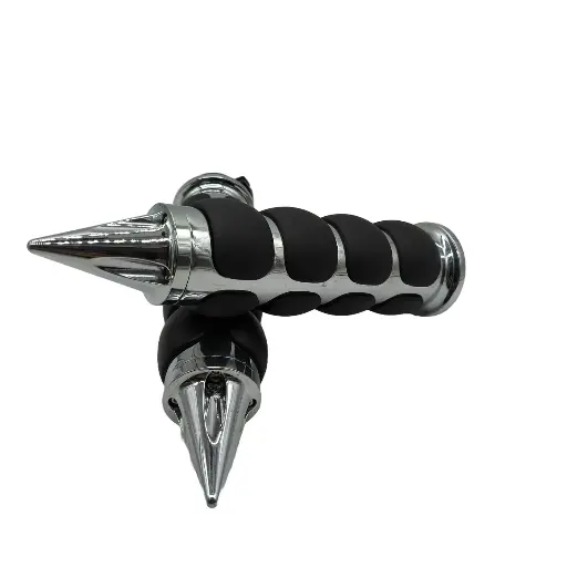 [PU-UN-010] Puños 7/8 Chopper Cromados Metalicos Bufalo Con Punta