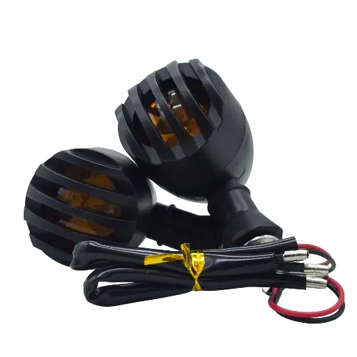 [DI-UN-014] Set 2 Direccionales Negras Boober Chopper Custom Vintage