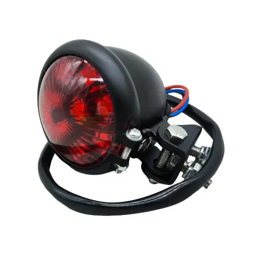 [FP-UN-006] Calavera Stop Luz Freno LED Chopper Redonda Negra